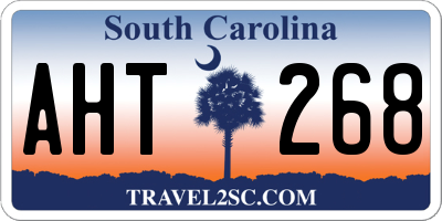 SC license plate AHT268