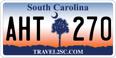 SC license plate AHT270