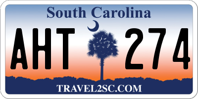 SC license plate AHT274