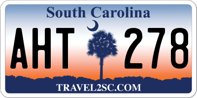 SC license plate AHT278