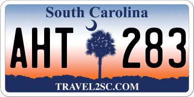 SC license plate AHT283