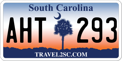 SC license plate AHT293