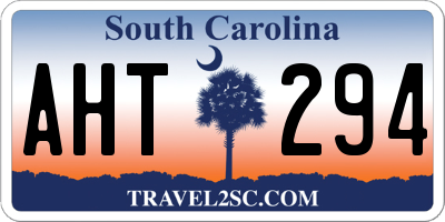 SC license plate AHT294