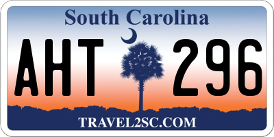 SC license plate AHT296