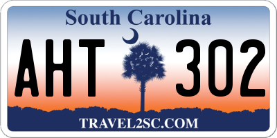 SC license plate AHT302