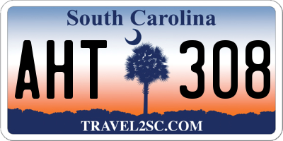 SC license plate AHT308