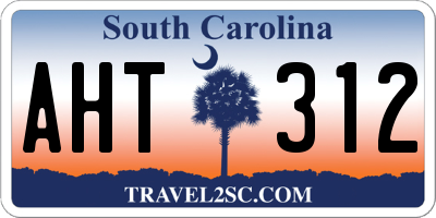 SC license plate AHT312