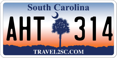 SC license plate AHT314