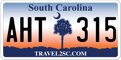 SC license plate AHT315