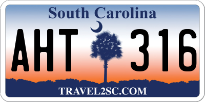 SC license plate AHT316