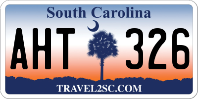 SC license plate AHT326