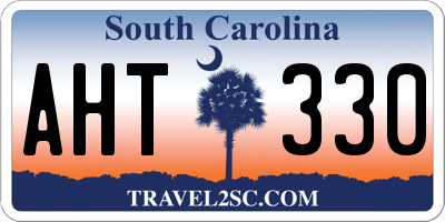 SC license plate AHT330