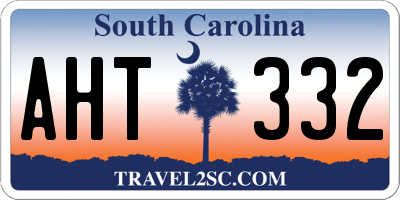 SC license plate AHT332
