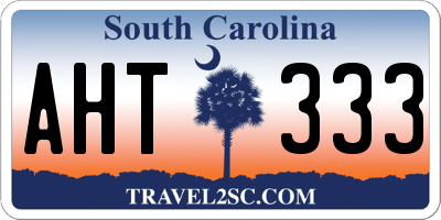 SC license plate AHT333