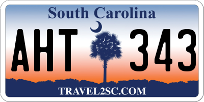 SC license plate AHT343