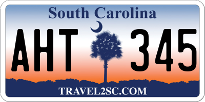 SC license plate AHT345