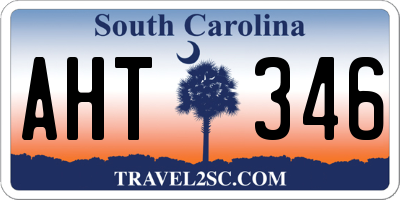 SC license plate AHT346