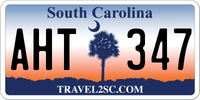 SC license plate AHT347