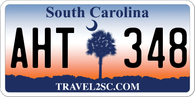 SC license plate AHT348