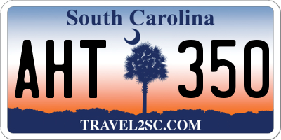 SC license plate AHT350