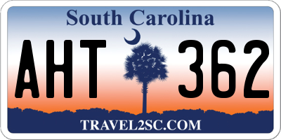 SC license plate AHT362