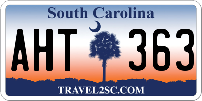 SC license plate AHT363