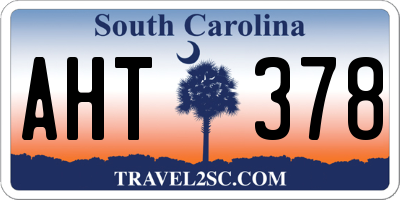 SC license plate AHT378