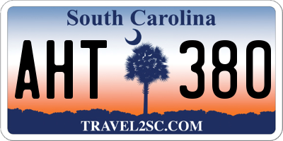 SC license plate AHT380