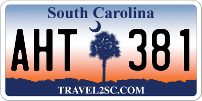 SC license plate AHT381