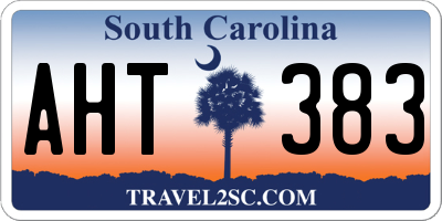 SC license plate AHT383