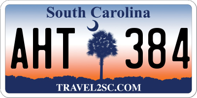 SC license plate AHT384
