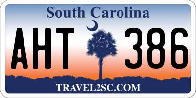 SC license plate AHT386
