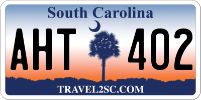 SC license plate AHT402