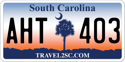 SC license plate AHT403