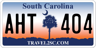 SC license plate AHT404