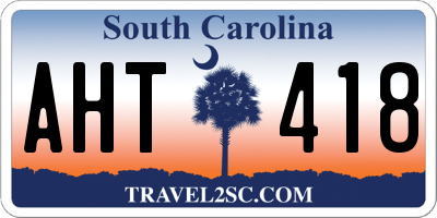 SC license plate AHT418