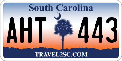 SC license plate AHT443