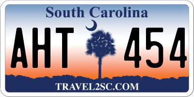 SC license plate AHT454