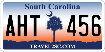 SC license plate AHT456