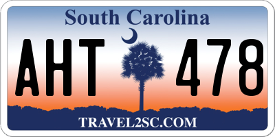 SC license plate AHT478