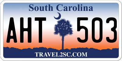 SC license plate AHT503