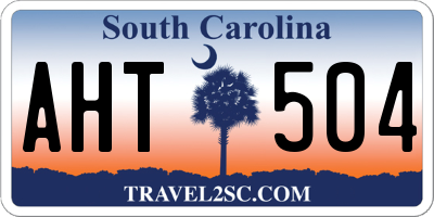 SC license plate AHT504