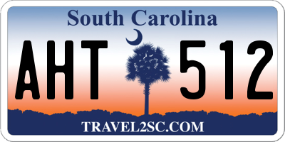 SC license plate AHT512