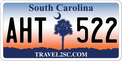 SC license plate AHT522
