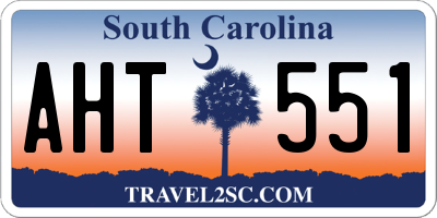 SC license plate AHT551