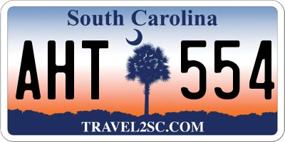 SC license plate AHT554