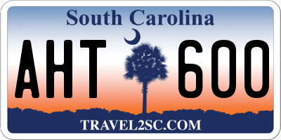 SC license plate AHT600