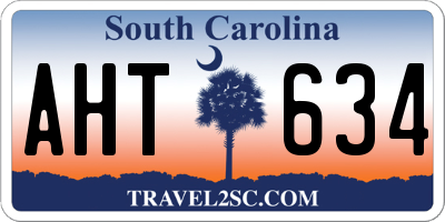 SC license plate AHT634