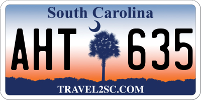 SC license plate AHT635