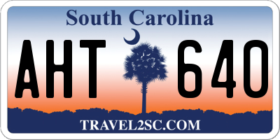 SC license plate AHT640